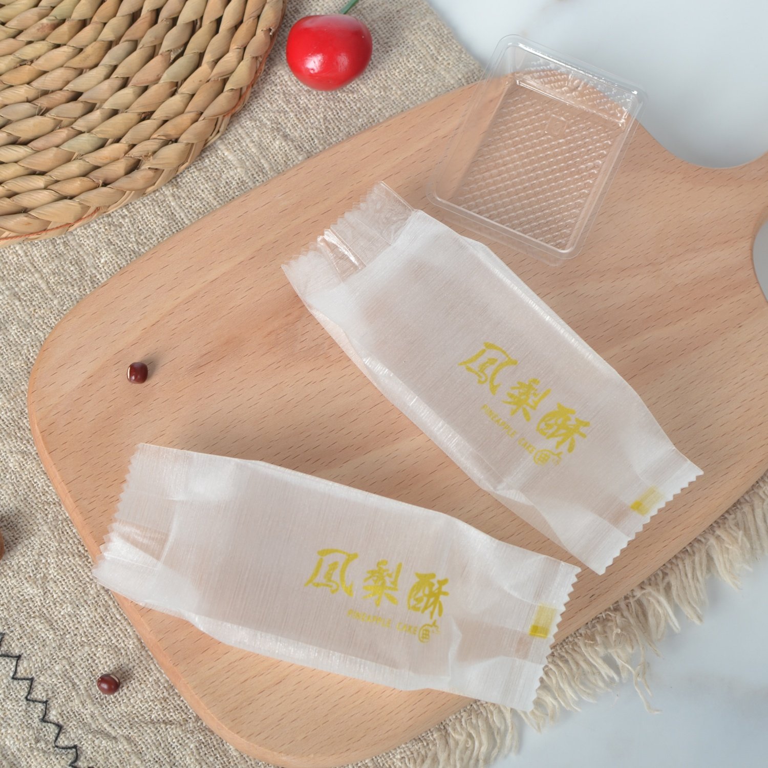 拉丝膜凤梨酥包装袋加厚台湾凤梨酥内托菠萝酥平口袋饼干机封袋子