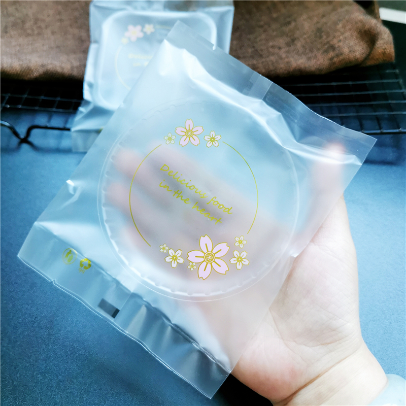 鲜花饼美味樱花平口袋 月饼包装袋烘焙点心加厚袋蛋黄酥糕点袋子