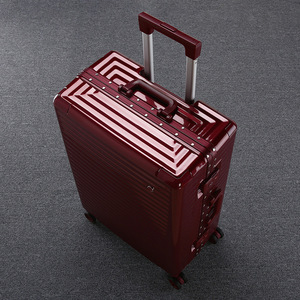 包时尚新款PC亮色时尚行李箱20铝框拉杆箱万向轮配色24高档旅行箱