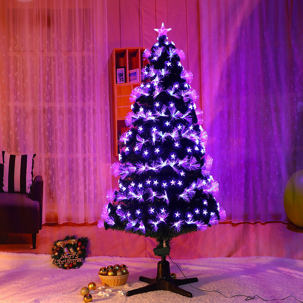 圣诞节礼物用品店铺商城圣诞装饰品LED紫罗兰光纤圣诞树
