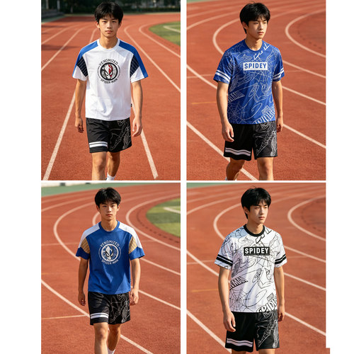 安踏儿童正品夏款男童蜘蛛侠运动上衣棉T跑步运动短袖T8133/8101