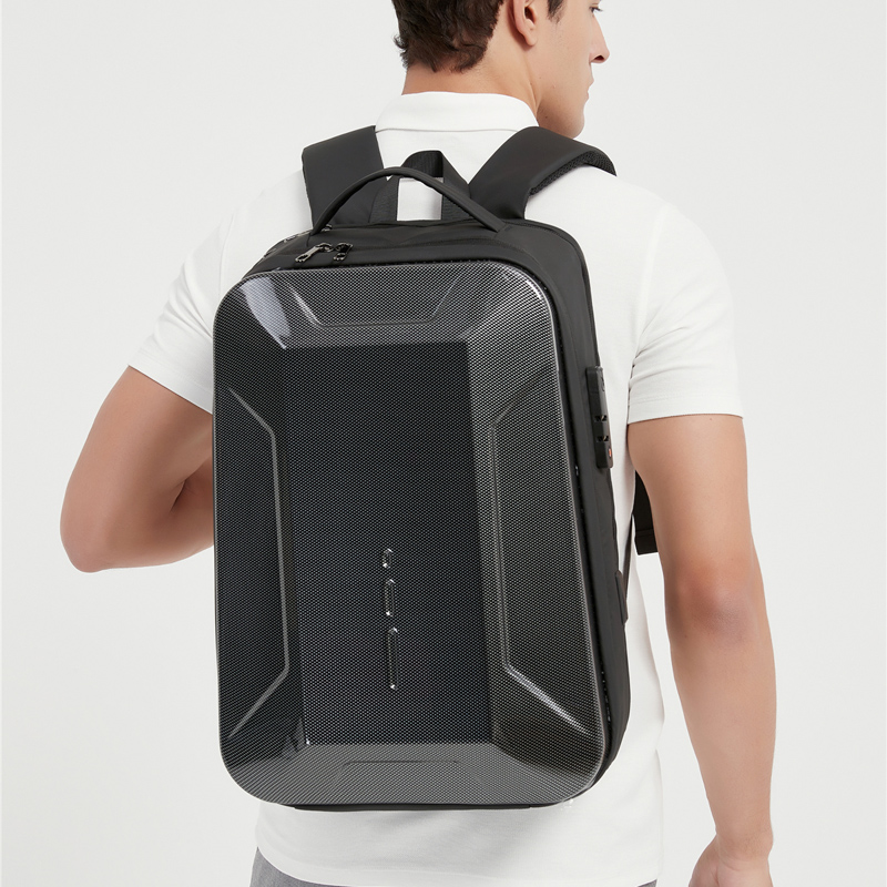 大容量防盗双肩电脑包男17.3英寸笔记本键盘硬壳防水防震登机包