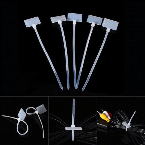 100pcs zip tie ribbons write on tag wire cable label marker
