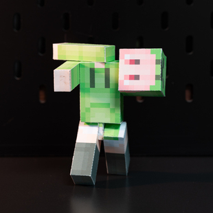 我的世界磁力苦力怕娘铁傀儡史蒂夫手工DIY纸模型可动人偶手办玩