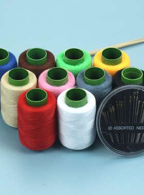 缝衣服线家用彩色手缝针线小卷缝纫机线团黑色白色402手工缝纫线