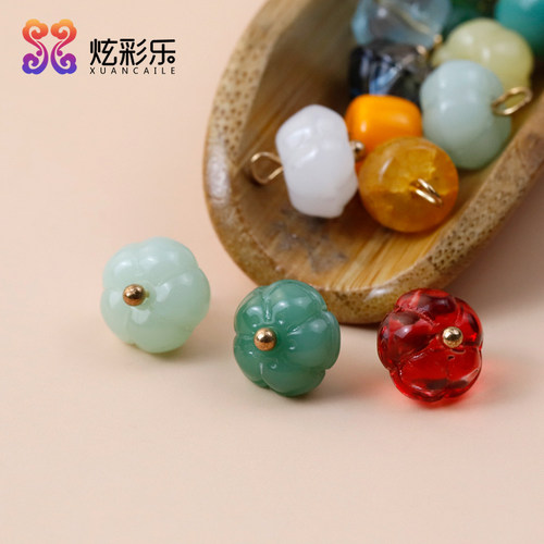 仿玉石高脚扣子玻璃圆形纽扣