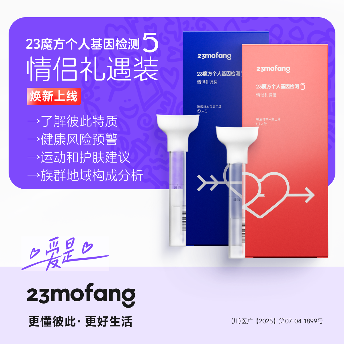 23魔方个人基因检测5情侣装DNA筛查健康风险生理心理特质祖源血统