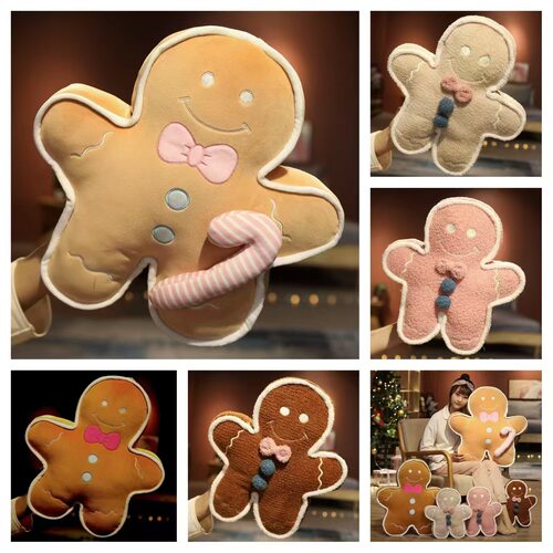 Christmas toy gingerbread man pillow soft funny children's