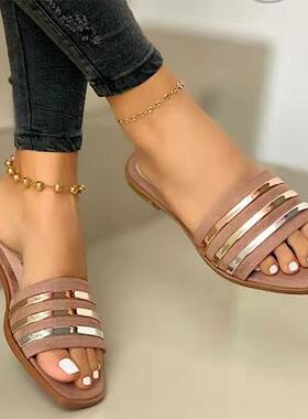 Large size sandals for women, summer flat bottomed outdoor