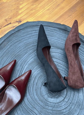 Retro shoes women's spring temperament, kitten heels shoes