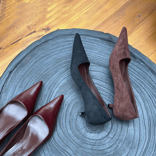 Retro shoes women's spring temperament, kitten heels shoes