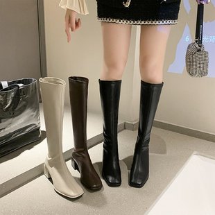 women not fleece boots thick with for cut Long high