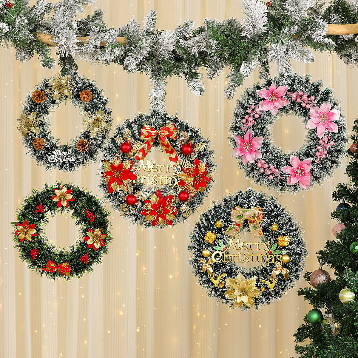 Christmas decorations, wreaths, xmas  wreaths, door hanging