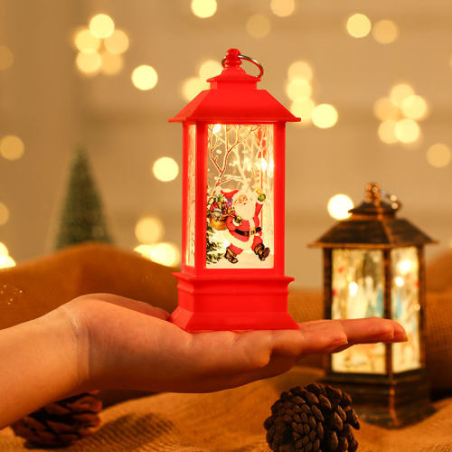 Christmas decorations, illuminated hand-held small oil lamp