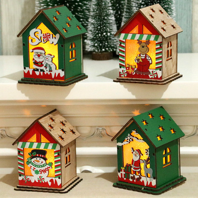 Christmas gifts, decorations, Christmas wooden houses,