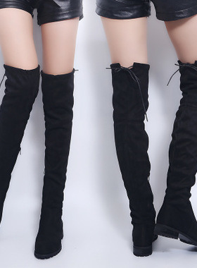 women long boots winter warm boots 高跟女靴过膝靴 弹力长靴女