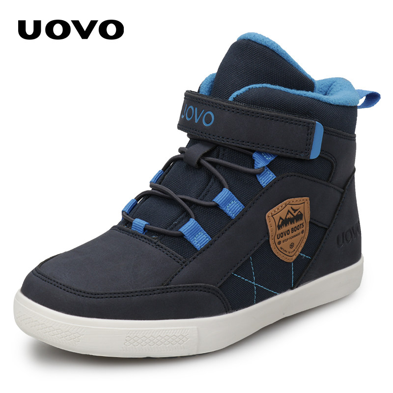 UOVO高帮加绒板鞋2025秋冬男童休闲时尚靴子PU防水防滑运动鞋潮童,童鞋/婴儿鞋/亲子鞋,运动鞋,淘宝优惠券,粉丝福利购,淘宝优惠卷