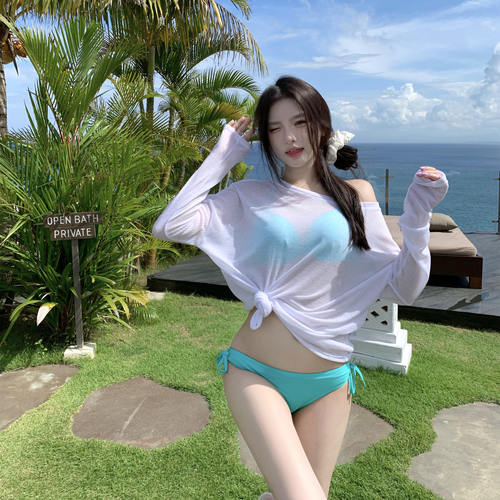 蓝色比基尼夏季新款泳衣女新款