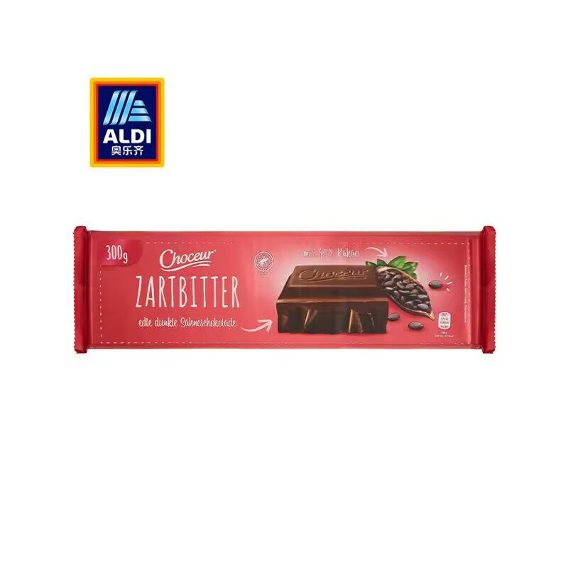 奥乐齐【aldi】奥地利进口choceur好大一块特浓巧克力 300g