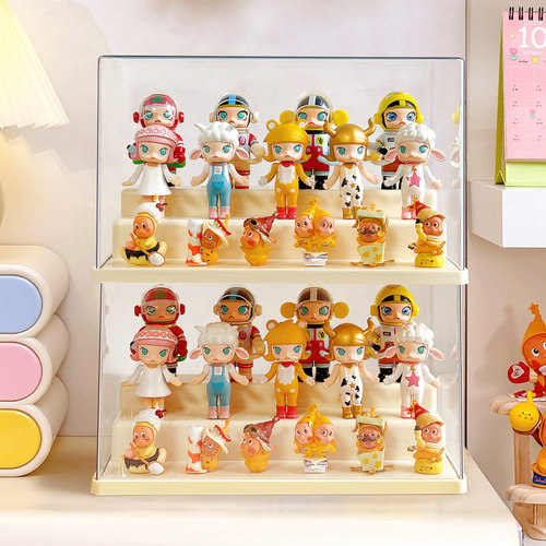 盲盒展示架收纳盒亚克力透明架子摆件公仔置物手办柜适用泡泡玛特