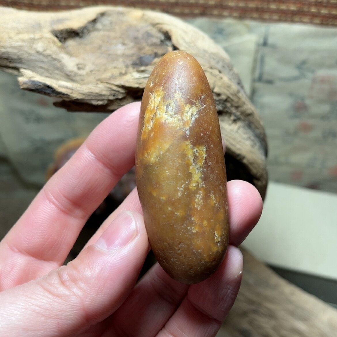 和田玉籽料黄沁老寿星南极仙翁