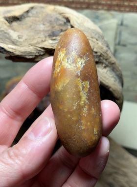 和田玉籽料黄沁老寿星南极仙翁