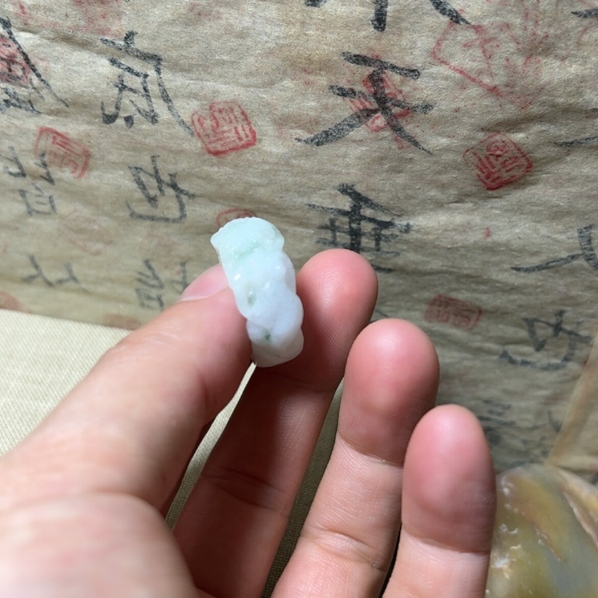 来料加工天然翡翠飘绿花裸美人遇贵人戒圈
