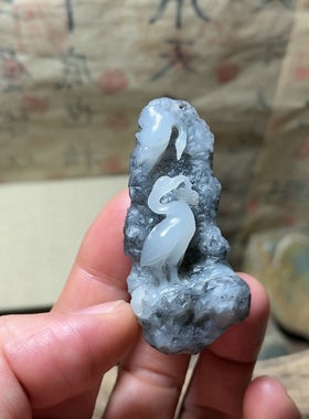 来料加工仙鹤造型玉质细腻温润脂润度佳 可售