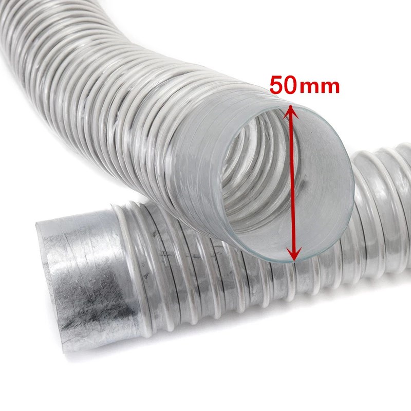PVC工业吸尘管内径50mm木工雕刻机集尘管伸缩透明风管除尘波纹管