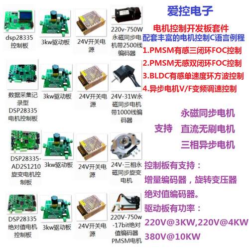 电机控制开发板 dsp28335电机开发板 3kw 10kw驱动板 FOC对拖加载