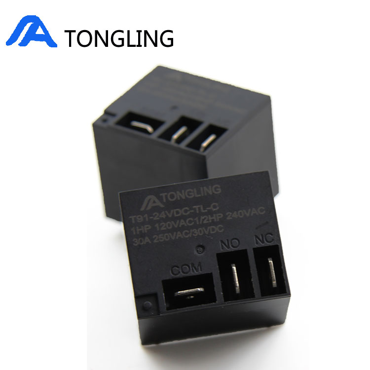 30a 5脚DC12V 24v转换大功率热水器小型T91电磁继电器jqx-30F