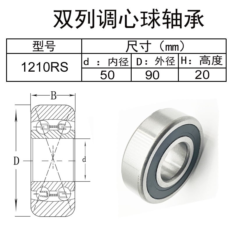 密封调心球轴承1208 1209 1210 1211 1212 1213 1214 1215 2RS RS