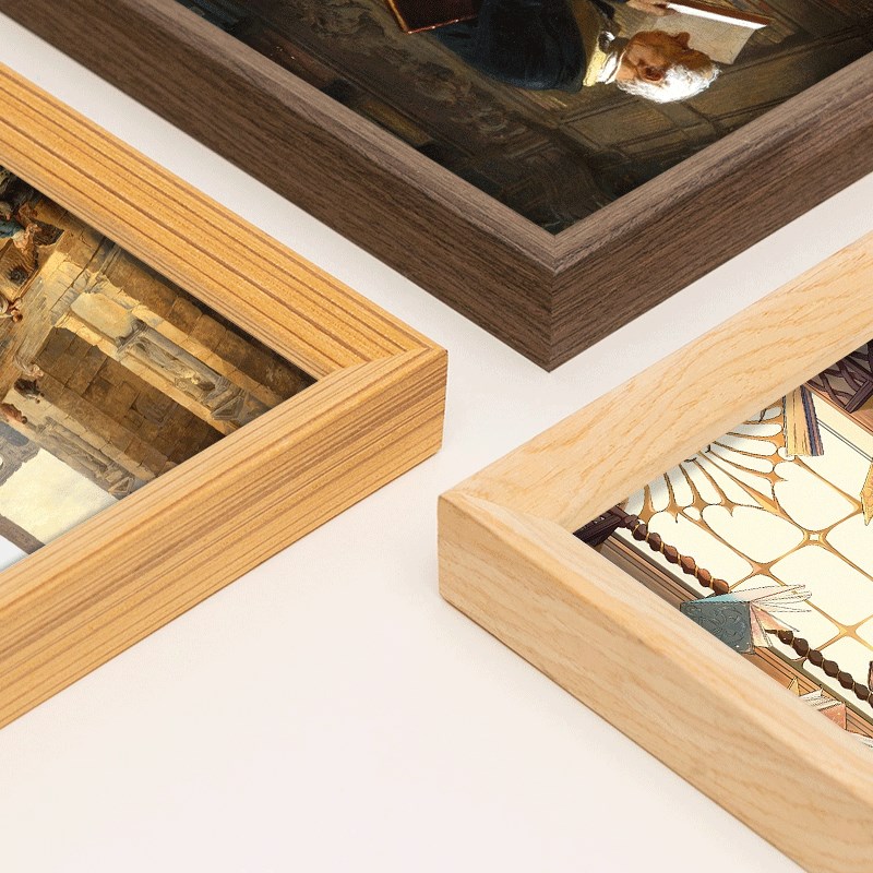 美式油画框外框数字油画框装裱任意尺寸国画儿童画复古像框架挂墙