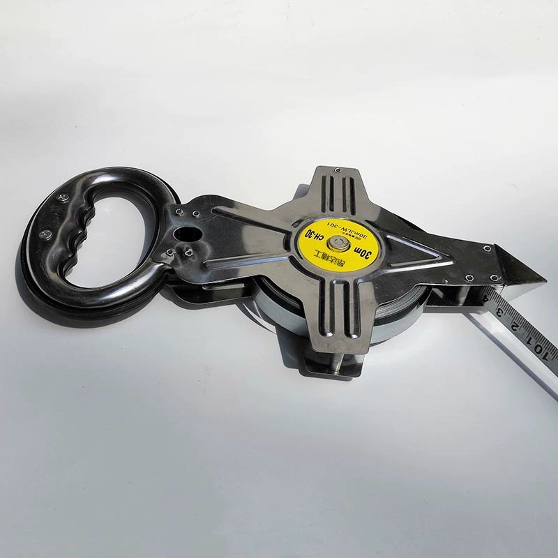 钢卷尺30米50米100米手摇不锈钢耐磨工程量地尺高精度手提钢架尺