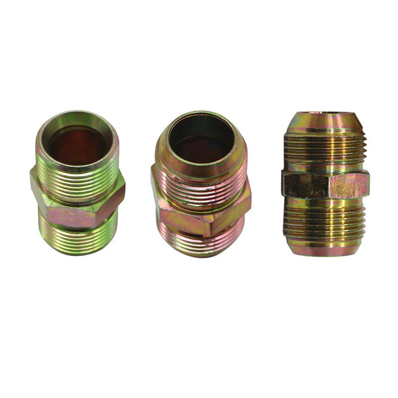 液压油管接头英制2分3分4分6分1寸双头外丝C型嗽叭口D型扩口接头