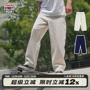 美式 2色男女秋新款 复古宽松直筒工装 运动休闲长裤 裤 VISION官方