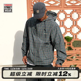 夹克运动外套男女新款 复古街头潮流户外连帽开衫 美式 VISION官方