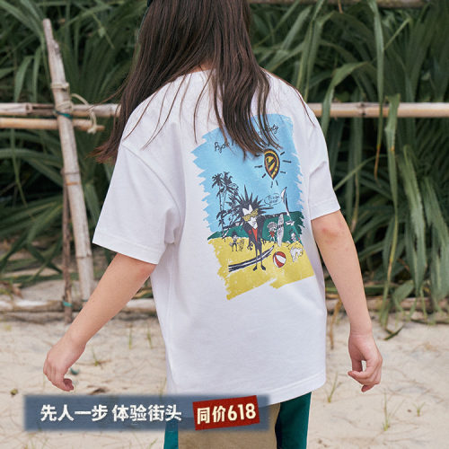 VISION童装 复刻历史图案Psycho beach holiday短袖T恤男女同款