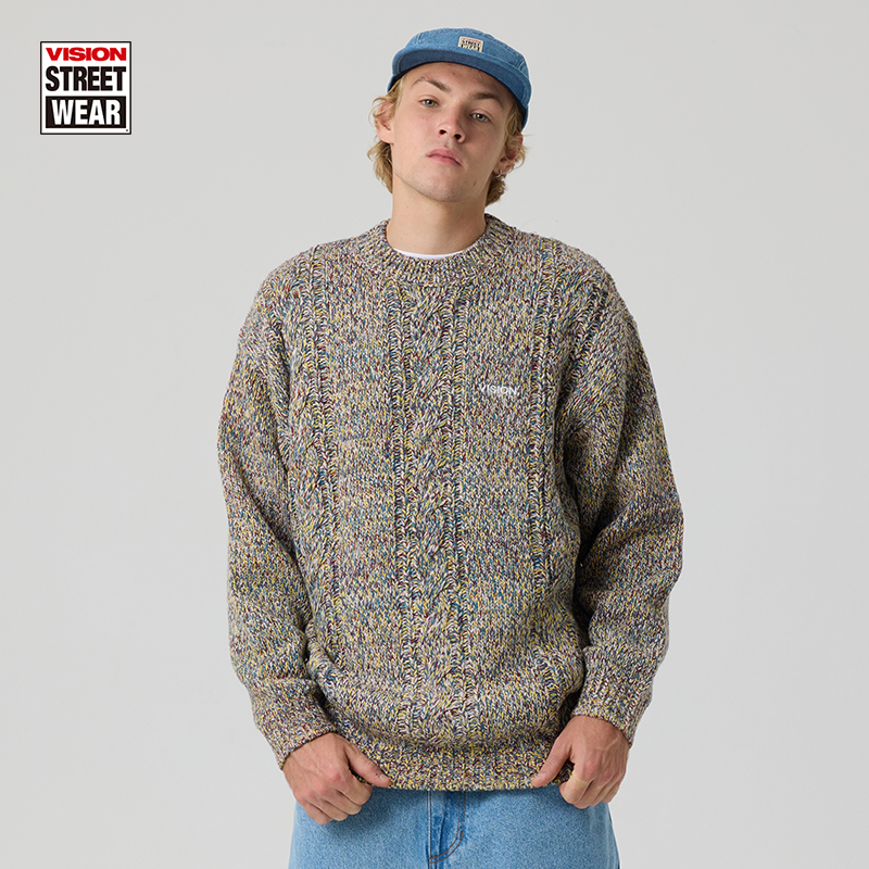 VISION官方美式复古针织毛衣