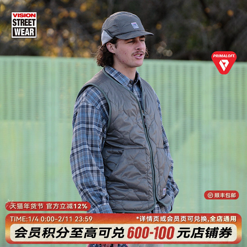VISION官方 Primaloft®棉葫芦纹双面穿夹棉马甲外套男女秋新款,运动服/休闲服装,棉马甲,淘宝优惠券,粉丝福利购,淘宝优惠卷