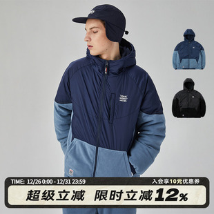 羽绒服外套男女同款 VISION官方 复古街头潮流摇粒绒拼接短款