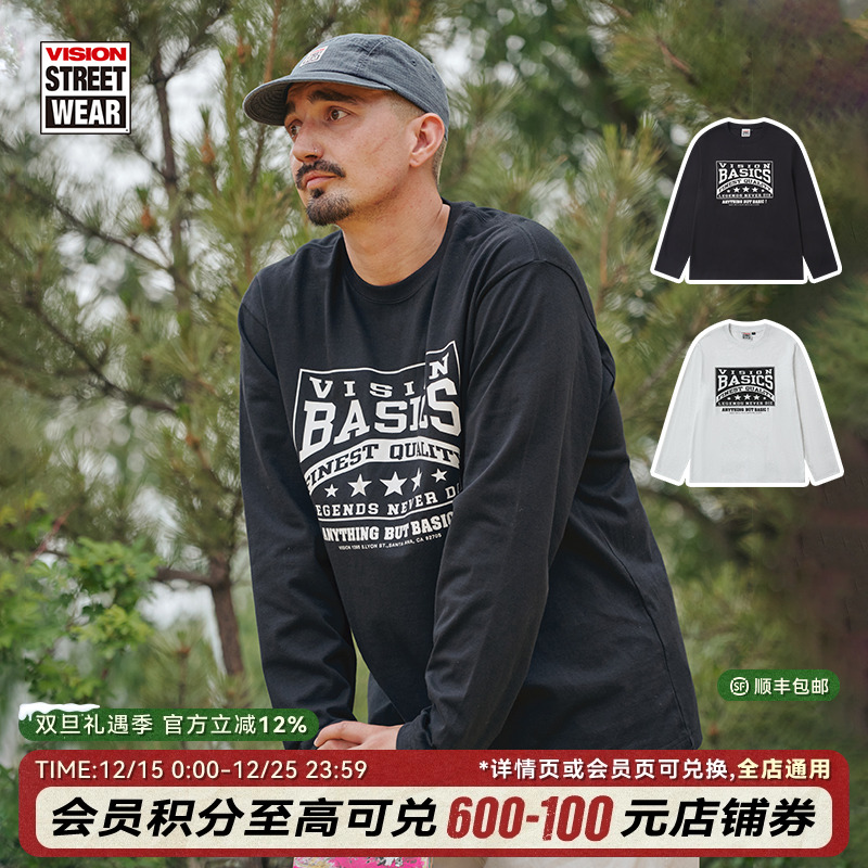 VISION宽松长袖运动T恤