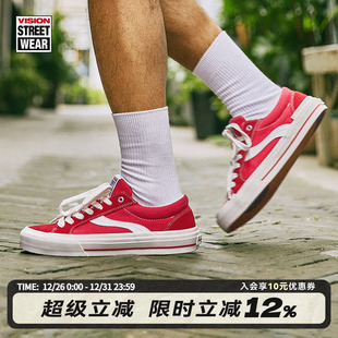 ASTLEY ODD PRO红色低帮帆布鞋 潮流运动滑板鞋 VISION 休闲鞋