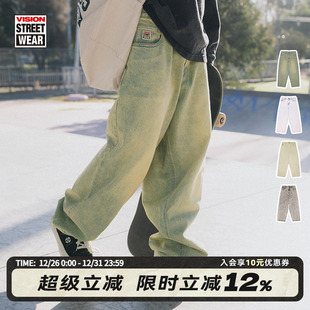 美式 男女25新款 经典 水洗牛仔长裤 多色 复古宽松阔腿裤 VISION官方