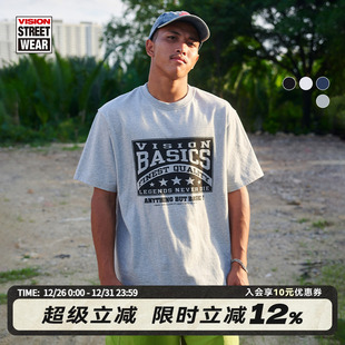 T恤街头男女多色 BASICS宽松短袖 VISION官方 历史复刻图案VISION