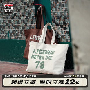 die街头复古大容量重磅帆布托特包 never VISION官方 Legends