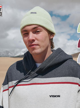 VISION官方  美式复古针织瓜皮帽毛线帽冷帽男女3色可选