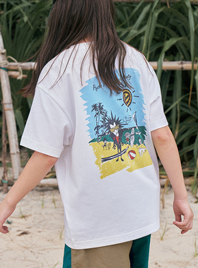 VISION童装 复刻历史图案Psycho beach holiday短袖T恤男女同款
