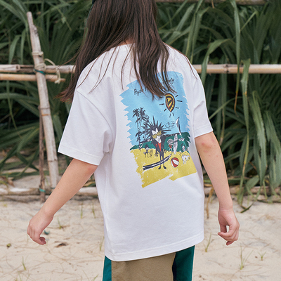 VISION童装 复刻历史图案Psycho beach holiday短袖T恤男女同款