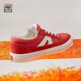 LIGHT珊瑚红低帮翻毛皮轻量化街头运动滑板鞋 VISION官方 STICK